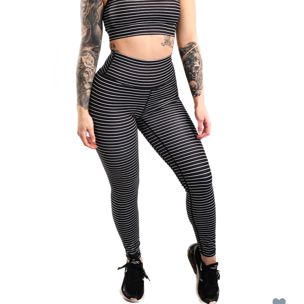 NWT Til You Collapse Leggings Pinstripe